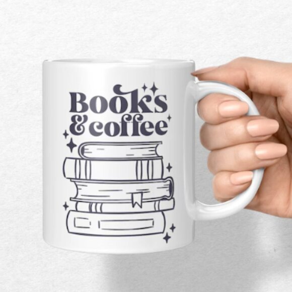 Books & Coffee NEW ceramic coffee mug - Picture 1 of 1